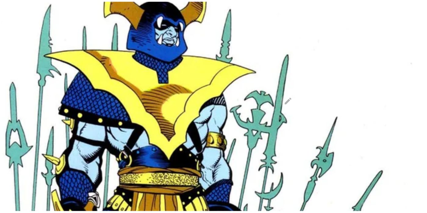 Attuma standing in front of spears in Marvel comics-1